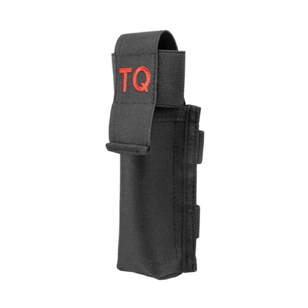 MOLLE TOURNIQUET POUCH WITH ELASTIC FLAP - BLACK