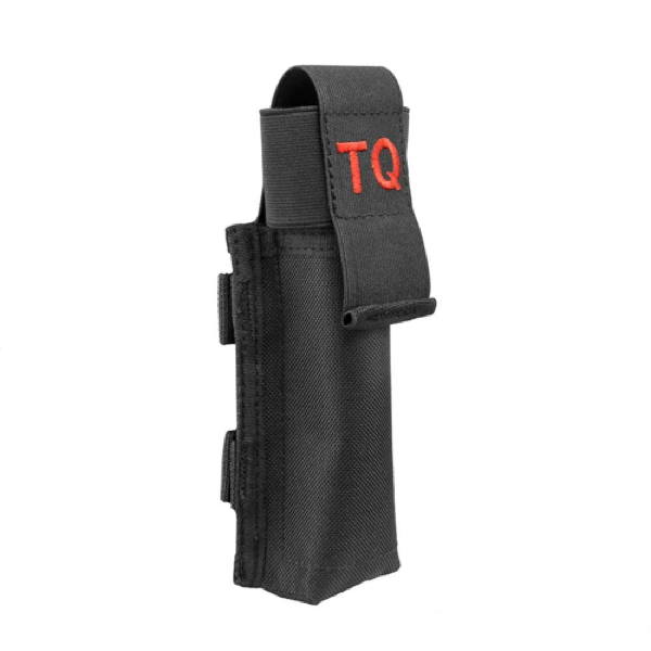MOLLE TOURNIQUET POUCH WITH ELASTIC FLAP - BLACK