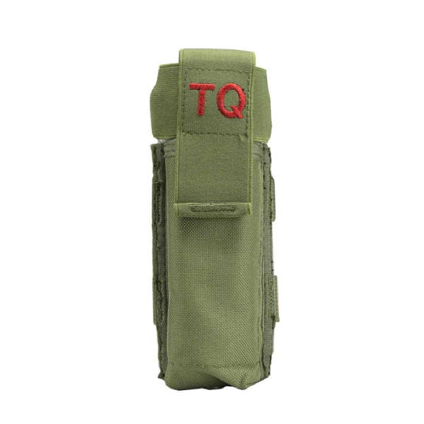(image for) MOLLE TOURNIQUET POUCH WITH ELASTIC FLAP - GREEN