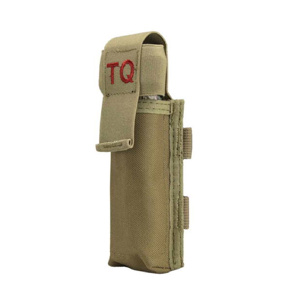 MOLLE TOURNIQUET POUCH WITH ELASTIC FLAP - TAN
