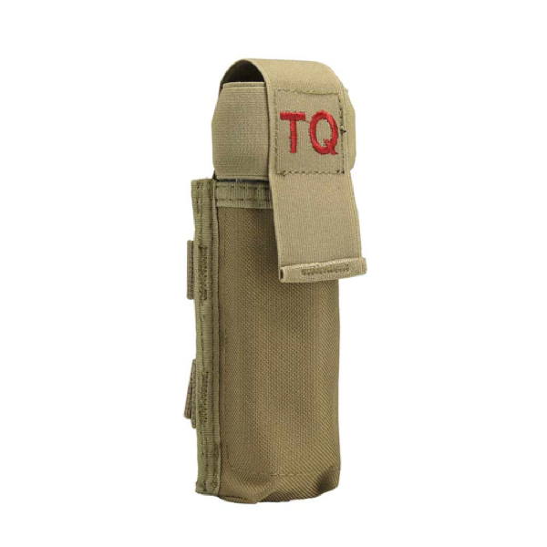 MOLLE TOURNIQUET POUCH WITH ELASTIC FLAP - TAN